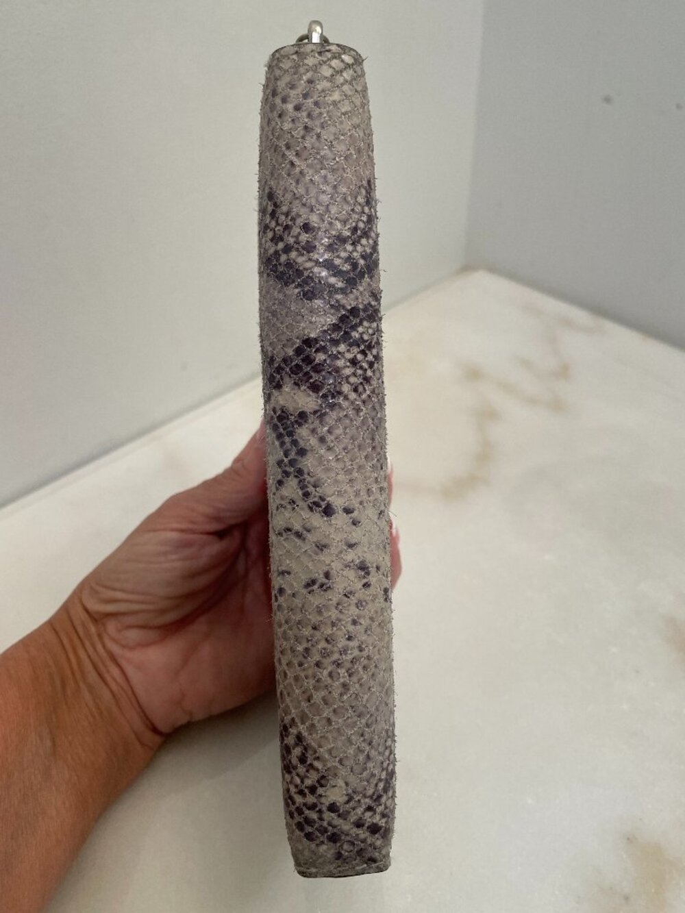 Coach Gray Snakeskin Leather Accordion Style Zip Around Wallet - Picture 4 of 16